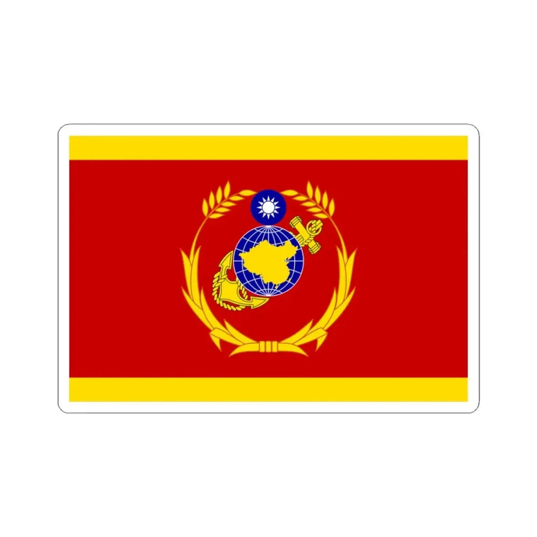 ROCMC Commanders Flag (China) STICKER Vinyl Kiss-Cut Decal 3 Inch White - The Sticker Space