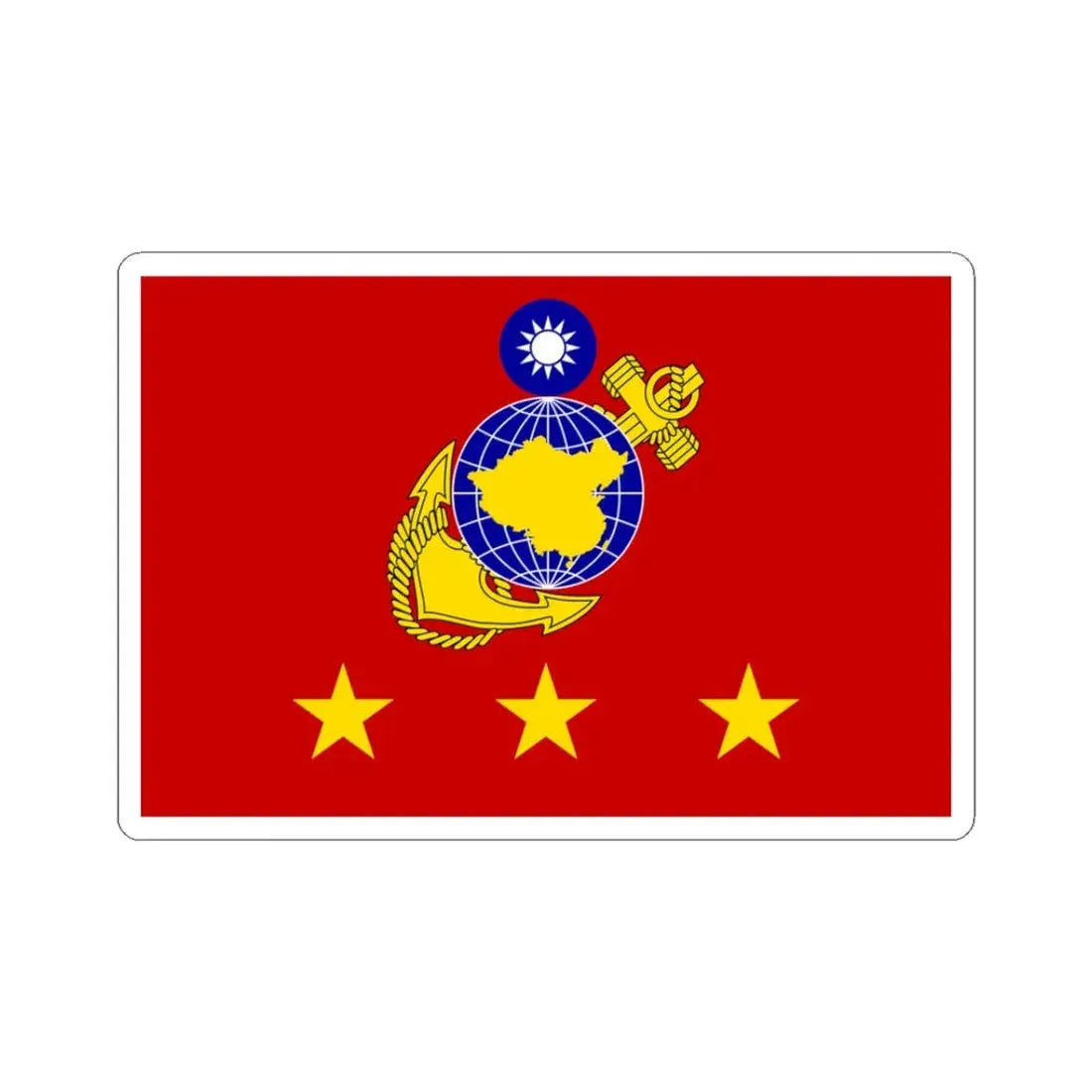 ROCMC Generals Flag (China) STICKER Vinyl Kiss-Cut Decal 3 Inch White - The Sticker Space