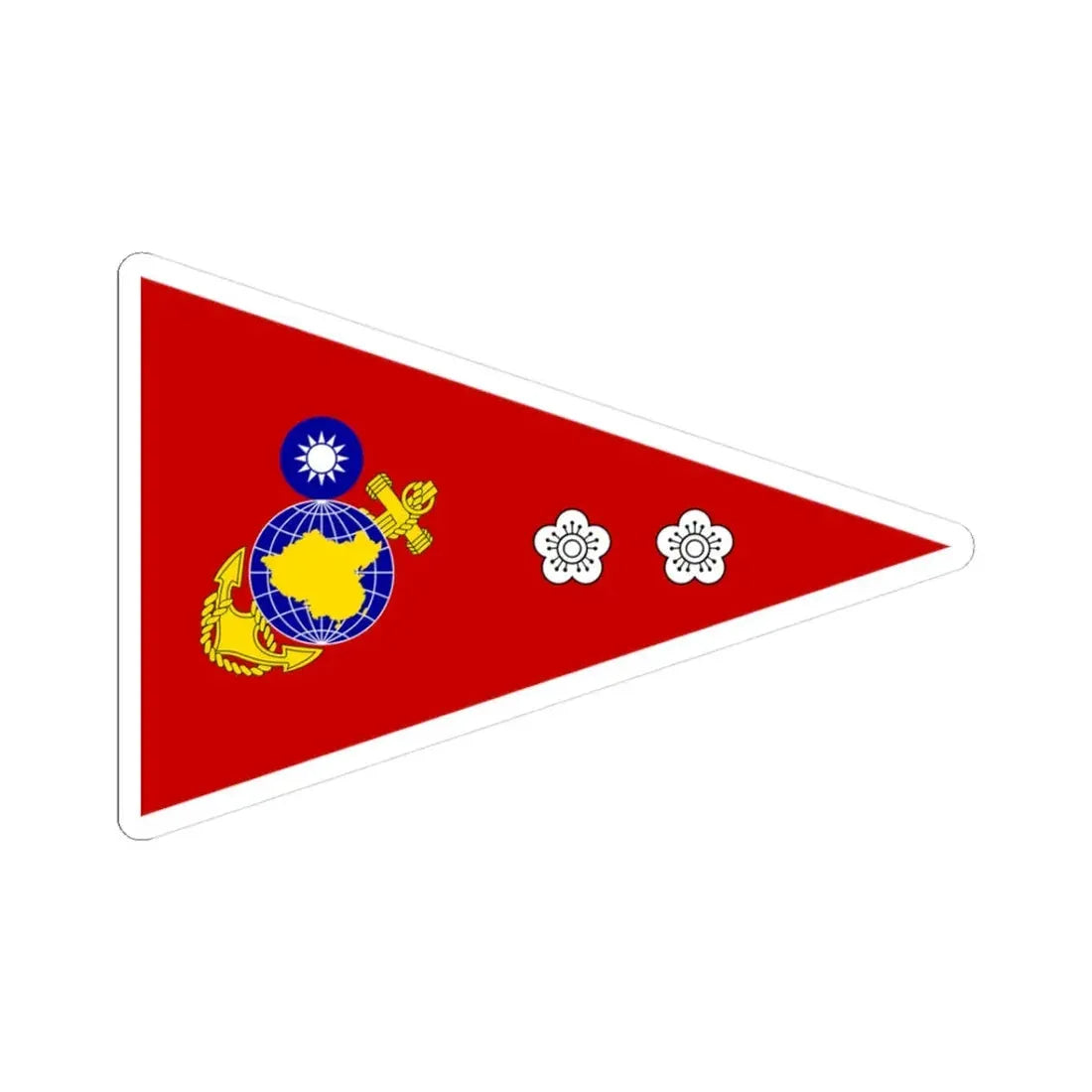 ROCMC Lieutenant Colonels Flag 1964 (China) STICKER Vinyl Kiss-Cut Decal 3 Inch White - The Sticker Space