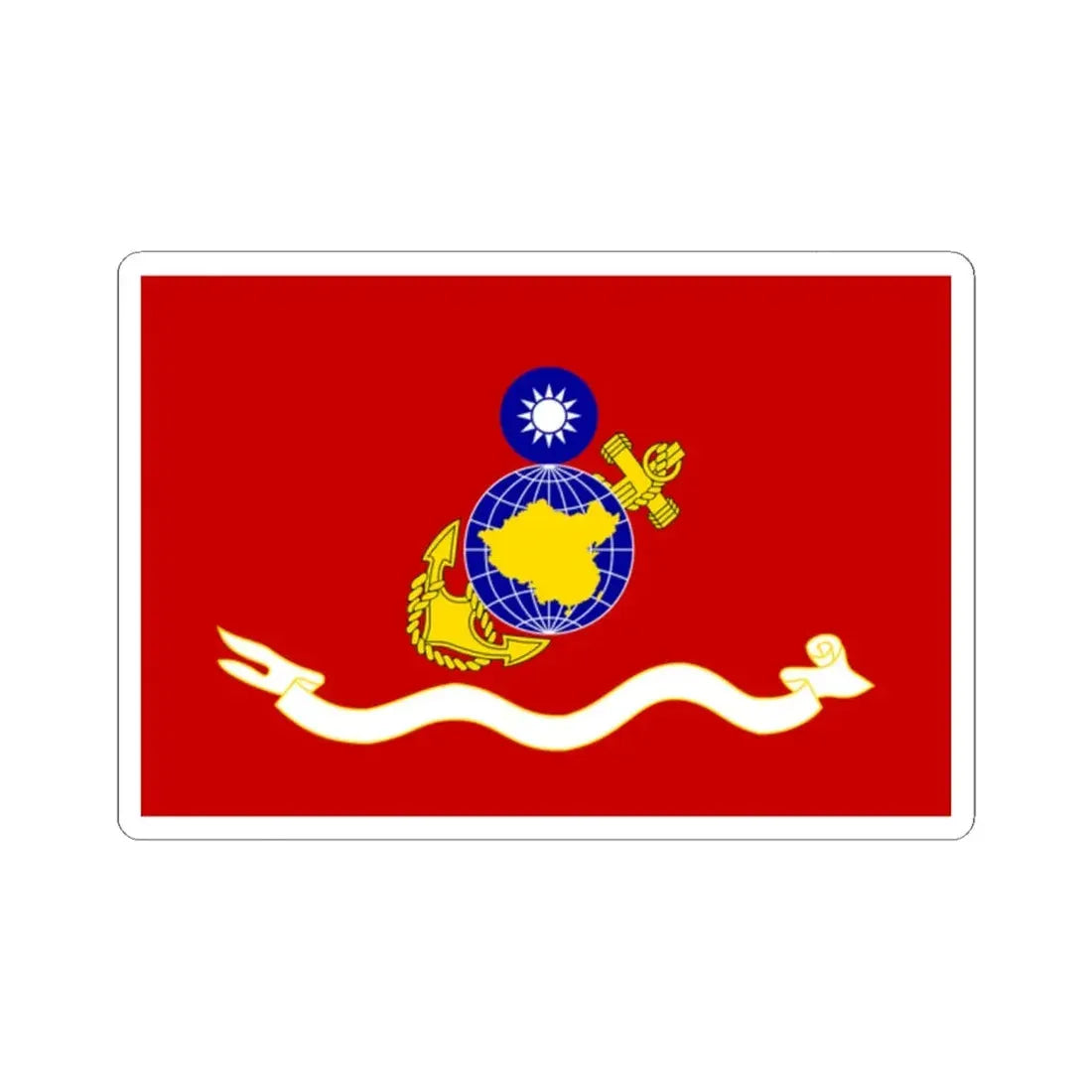 ROCMC Unit Flag 1960 (China) STICKER Vinyl Kiss-Cut Decal 2 Inch White - The Sticker Space