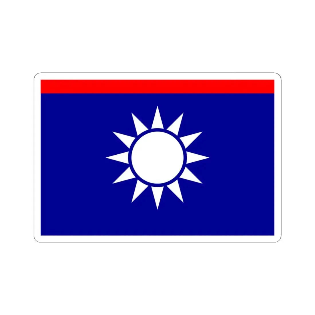 ROCN Admirals Flag (China) STICKER Vinyl Kiss-Cut Decal 4 Inch White - The Sticker Space