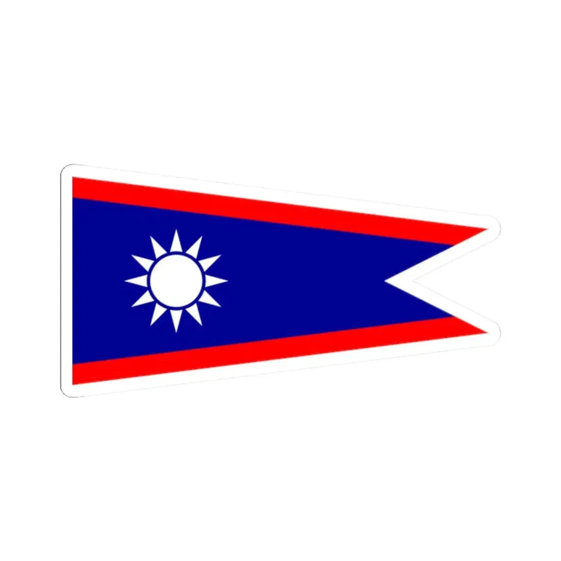 ROCN Battle Fleet Leaders Pennant (China) STICKER Vinyl Kiss-Cut Decal 2 Inch White - The Sticker Space