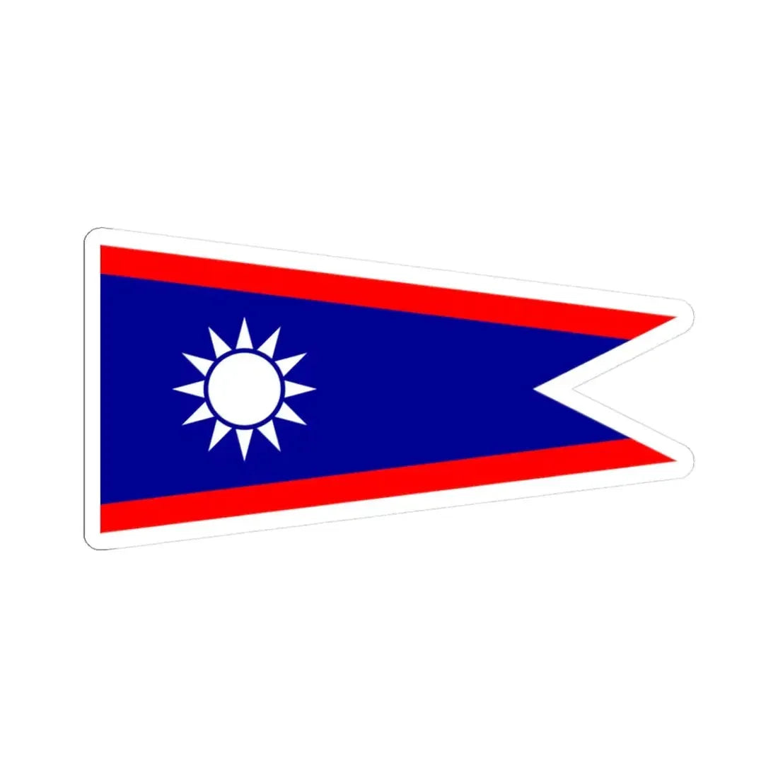 ROCN Battle Fleet Leaders Pennant (China) STICKER Vinyl Kiss-Cut Decal 3 Inch White - The Sticker Space