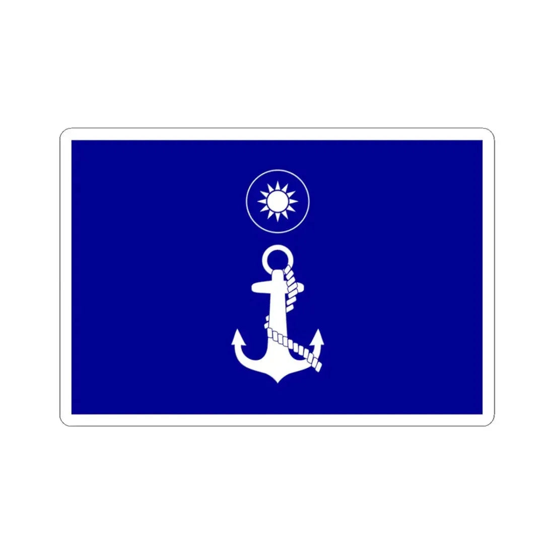 ROCN Fleet Commanders Flag 1962 (China) STICKER Vinyl Kiss-Cut Decal 3 Inch White - The Sticker Space