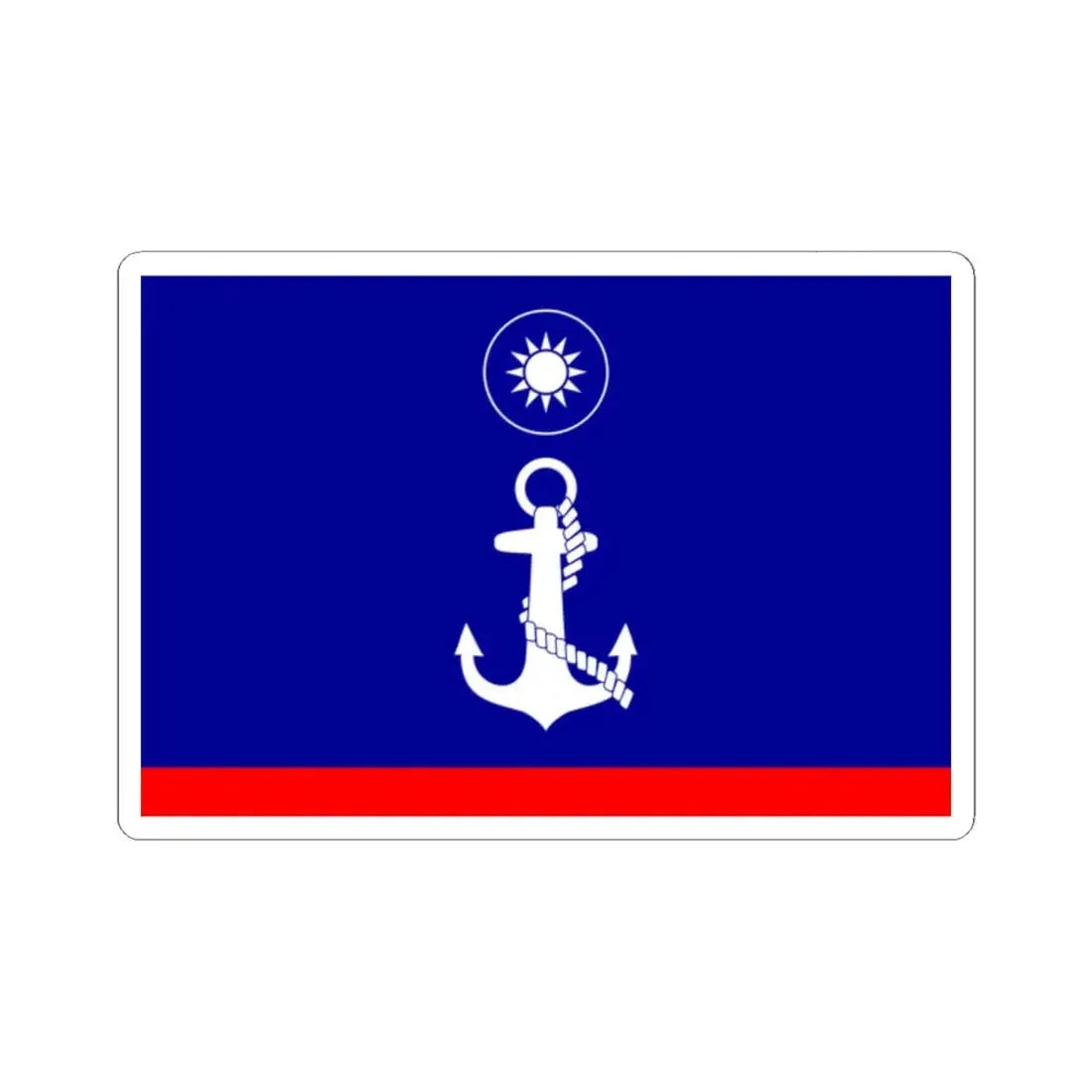 ROCN Fleet Deputy Commanders Flag 1962 (China) STICKER Vinyl Kiss-Cut Decal 2 Inch White - The Sticker Space