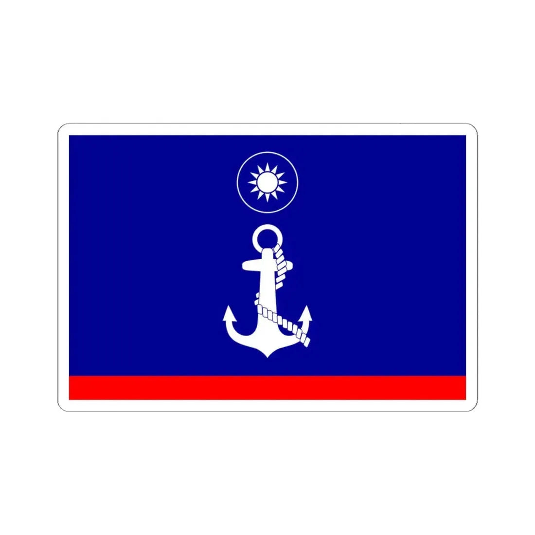 ROCN Fleet Deputy Commanders Flag 1962 (China) STICKER Vinyl Kiss-Cut Decal 6 Inch White - The Sticker Space