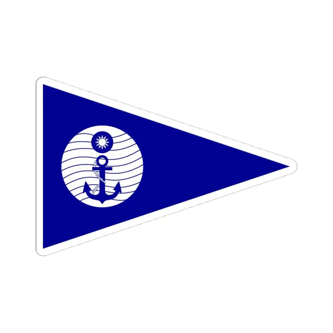 ROCN Navigating Battle Ship Pennant (China) STICKER Vinyl Kiss-Cut Decal 4 Inch White - The Sticker Space