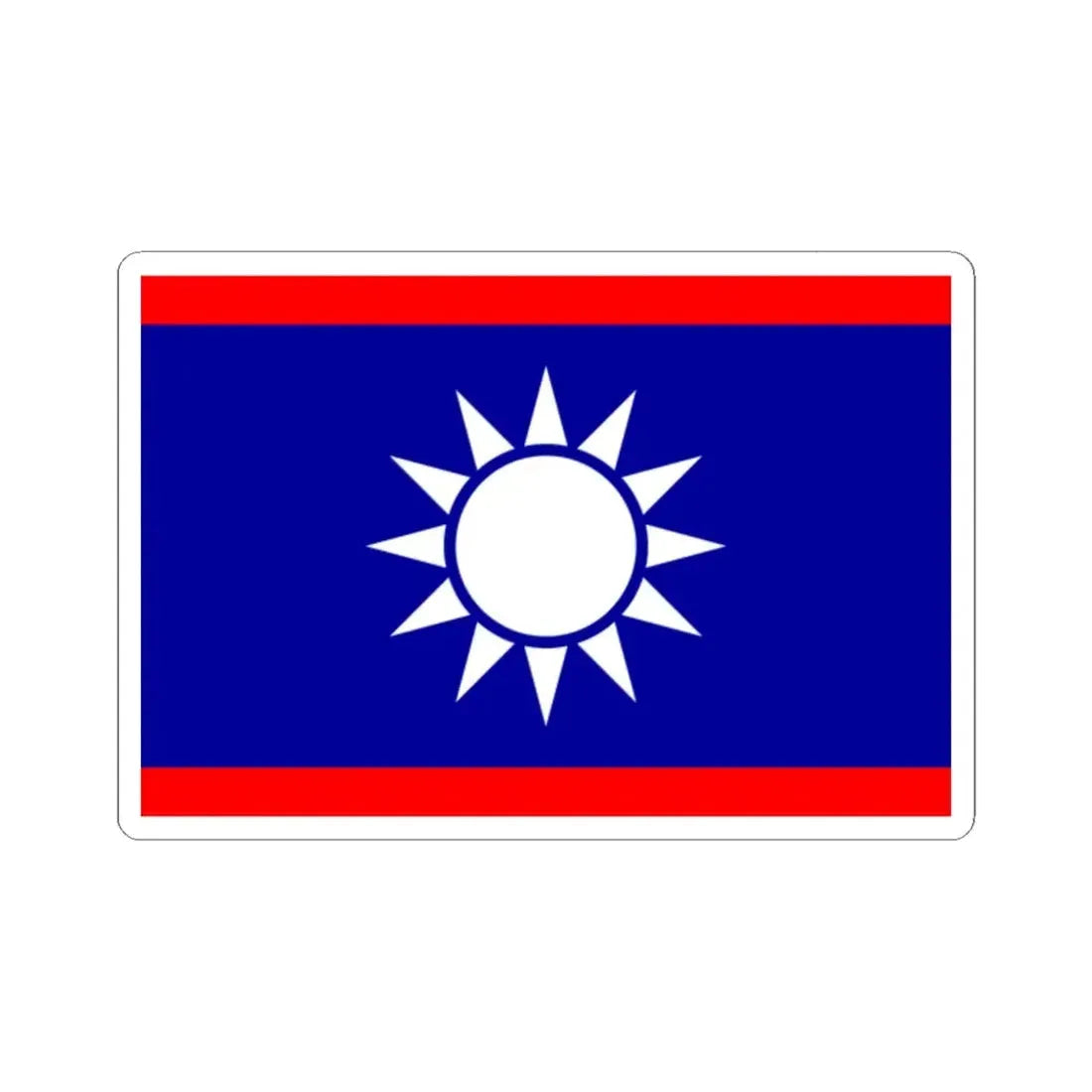 ROCN Rear Admirals Flag 1929 (China) STICKER Vinyl Kiss-Cut Decal 2 Inch White - The Sticker Space