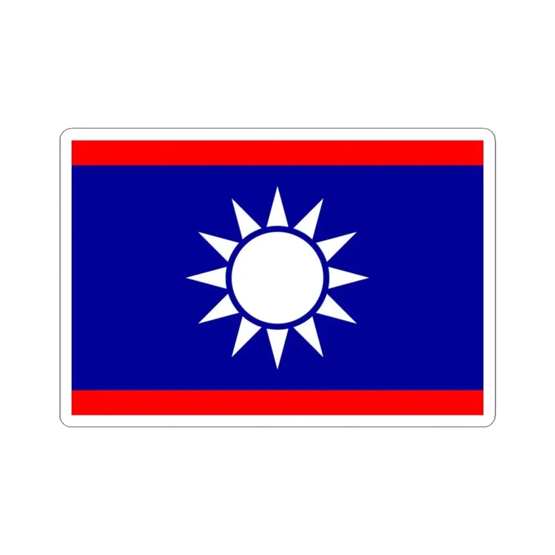 ROCN Rear Admirals Flag 1929 (China) STICKER Vinyl Kiss-Cut Decal 3 Inch White - The Sticker Space