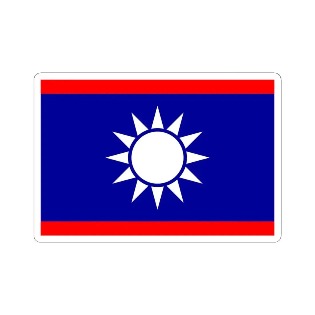 ROCN Rear Admirals Flag 1929 (China) STICKER Vinyl Kiss-Cut Decal 4 Inch White - The Sticker Space