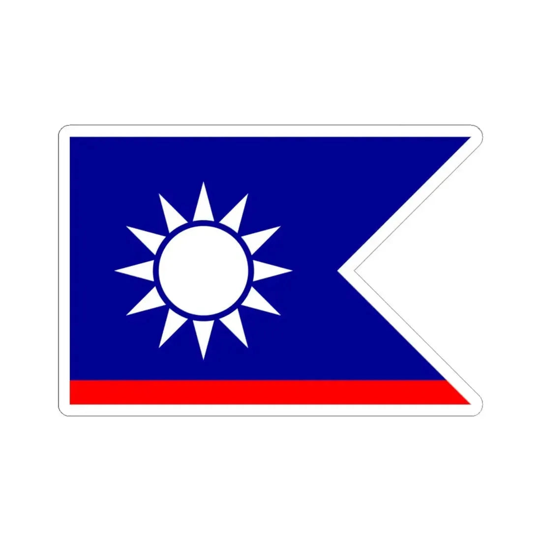 ROCN Senior Officers Flag 1929 (China) STICKER Vinyl Kiss-Cut Decal 4 Inch White - The Sticker Space