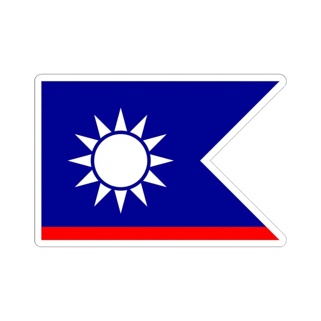 ROCN Senior Officers Flag (China) STICKER Vinyl Kiss-Cut Decal 4 Inch White - The Sticker Space