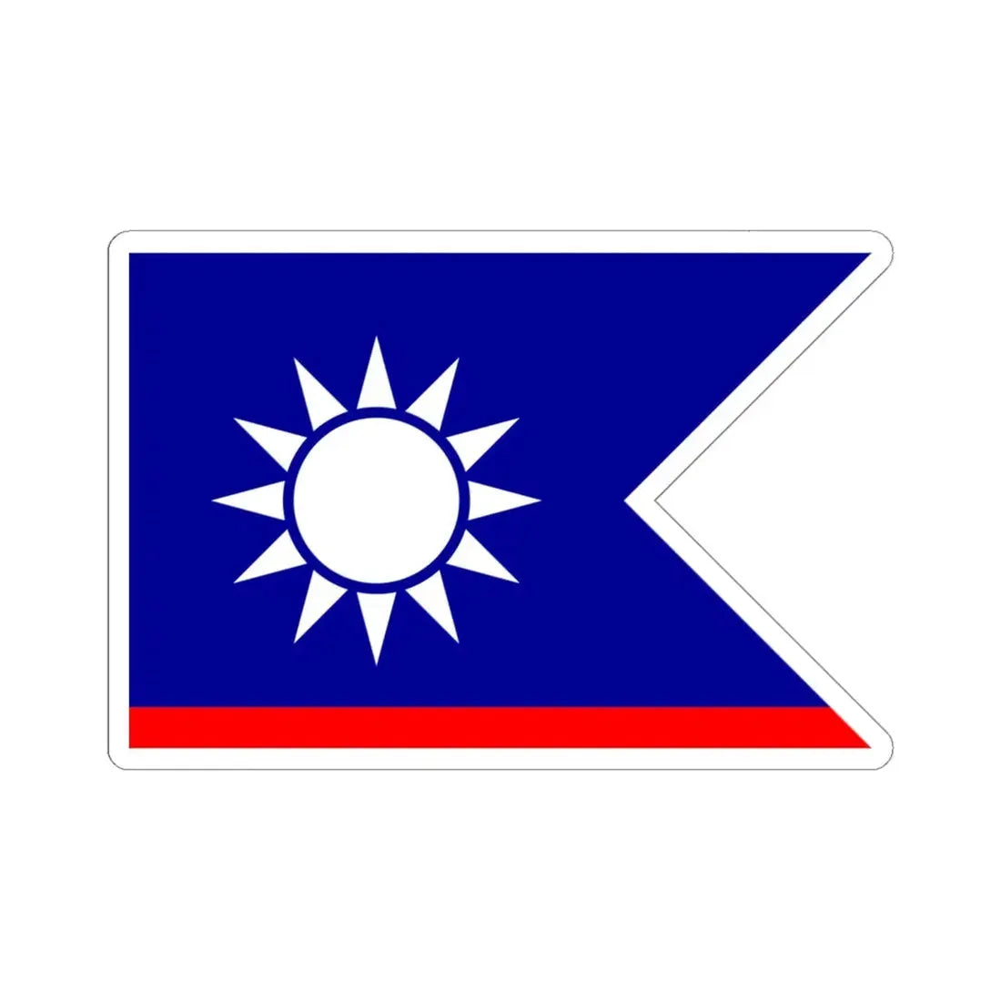 ROCN Senior Officers Flag (China) STICKER Vinyl Kiss-Cut Decal 6 Inch White - The Sticker Space