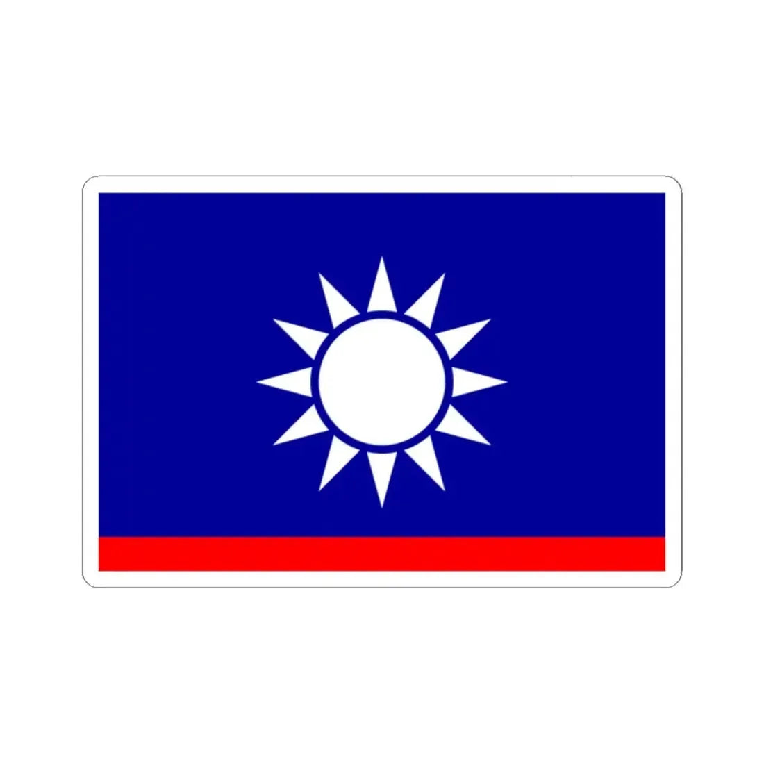 ROCN Vice Admirals Flag 1929 (China) STICKER Vinyl Kiss-Cut Decal 2 Inch White - The Sticker Space