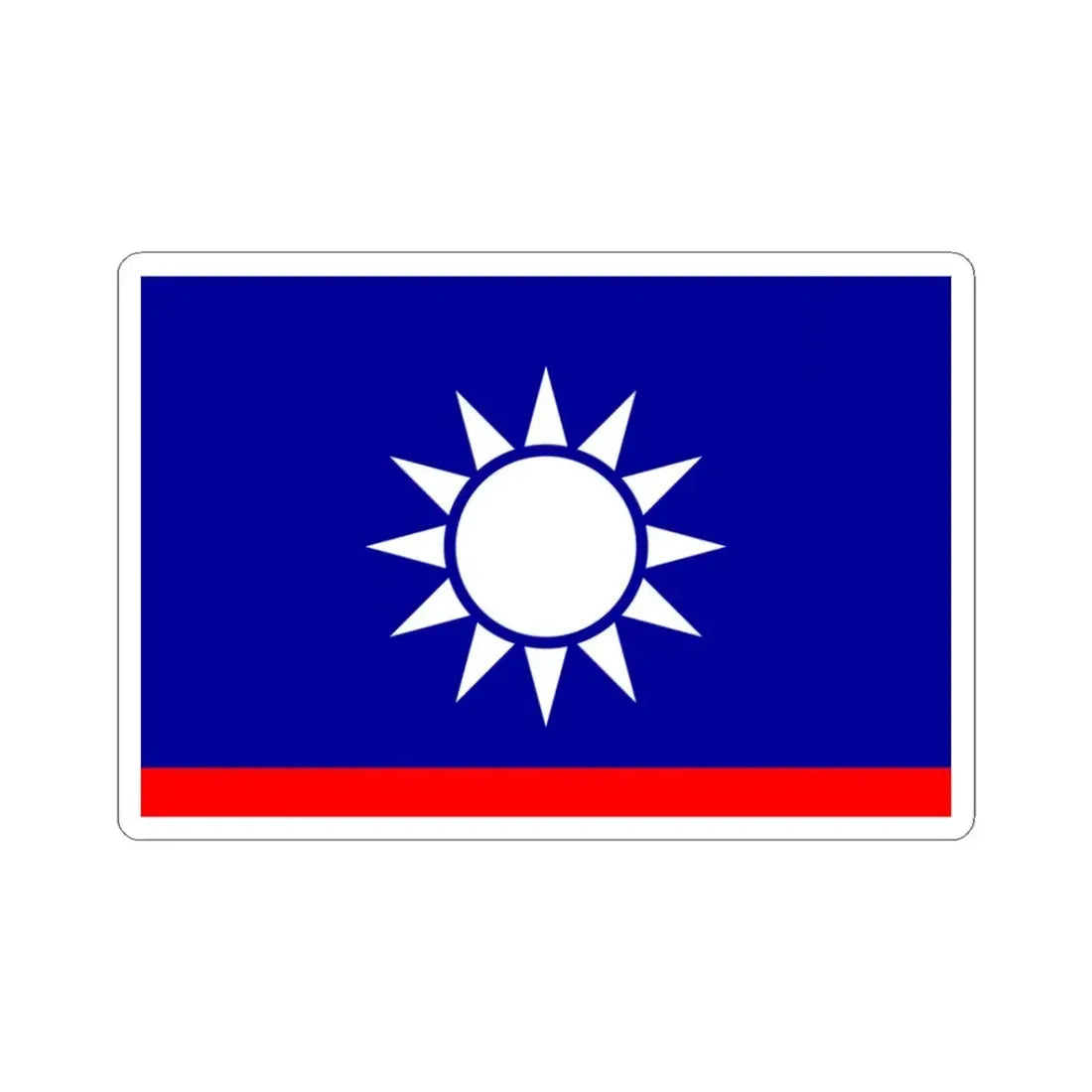 ROCN Vice Admirals Flag 1929 (China) STICKER Vinyl Kiss-Cut Decal 3 Inch White - The Sticker Space