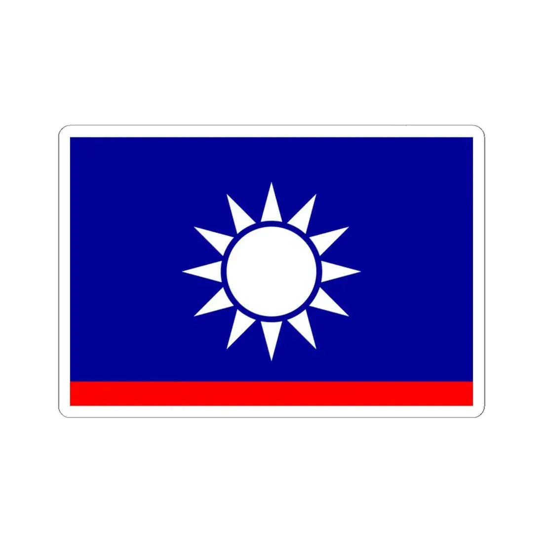 ROCN Vice Admirals Flag 1929 (China) STICKER Vinyl Kiss-Cut Decal 6 Inch White - The Sticker Space