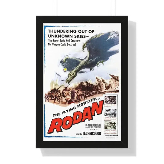 RODAN 1956 - Framed Movie Poster 16″ x 24″ Black - The Sticker Space