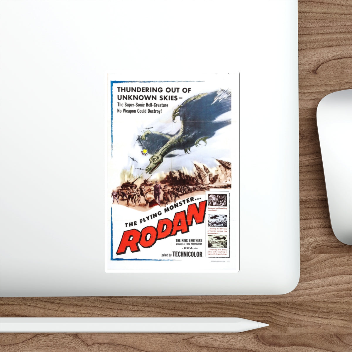 RODAN 1956 Movie Poster STICKER Vinyl Die-Cut Decal-The Sticker Space