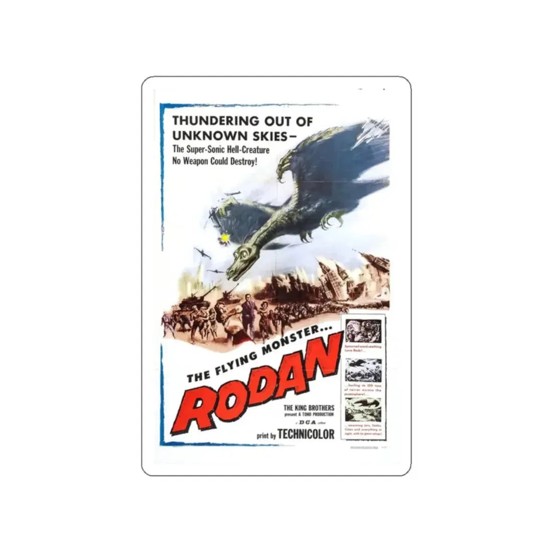 RODAN 1956 Movie Poster STICKER Vinyl Die-Cut Decal - The Sticker Space