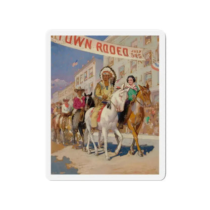 Rodeo Parade (Magazine Illustration) Refrigerator Magnet 4 Inch Die-Cut - The Sticker Space