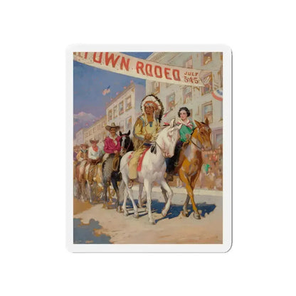 Rodeo Parade (Magazine Illustration) Refrigerator Magnet 5 Inch Die-Cut - The Sticker Space