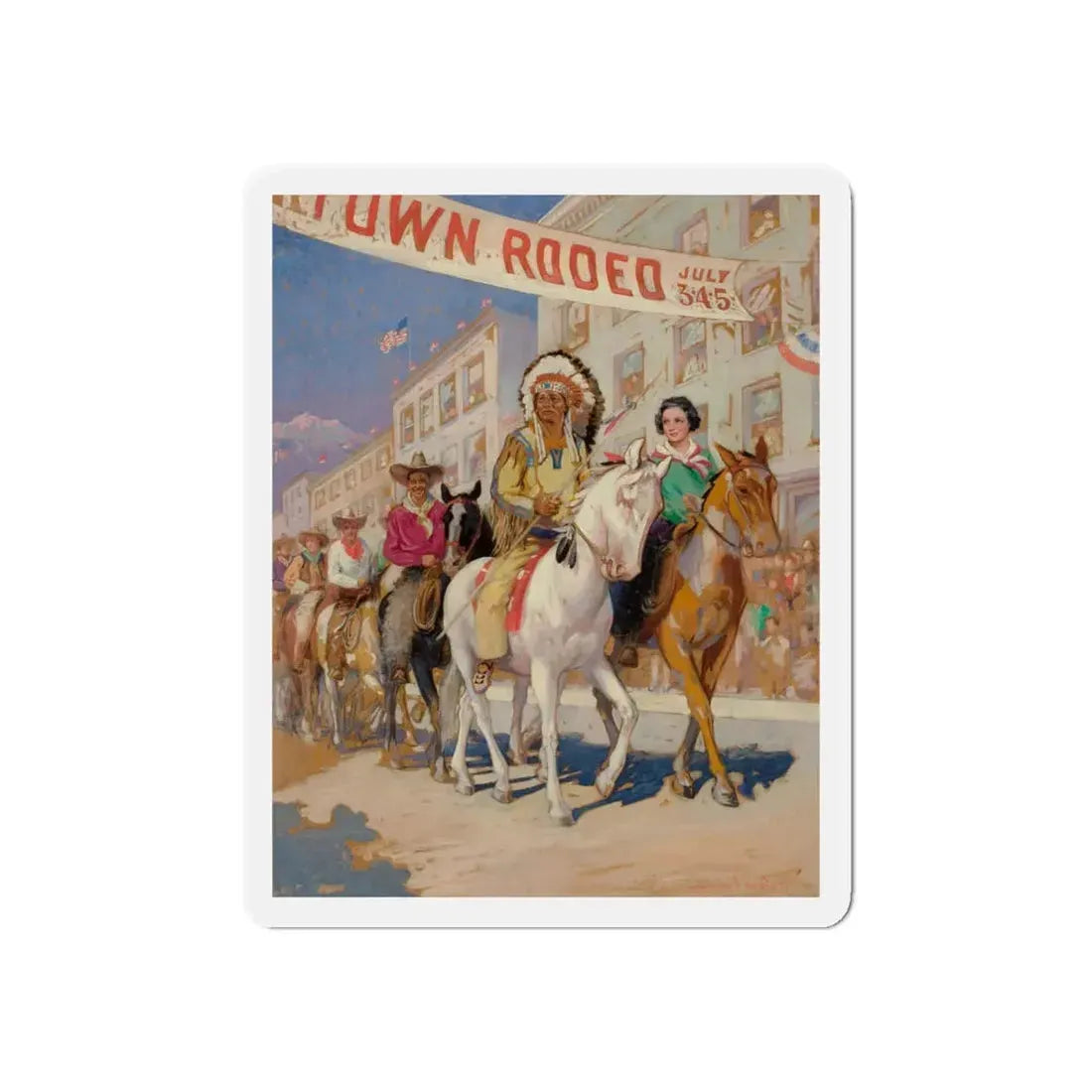 Rodeo Parade (Magazine Illustration) Refrigerator Magnet - The Sticker Space