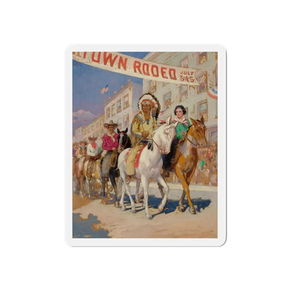Rodeo Parade (Magazine Illustration) Refrigerator Magnet - The Sticker Space