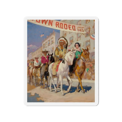 Rodeo Parade (Magazine Illustration) Refrigerator Magnet - The Sticker Space