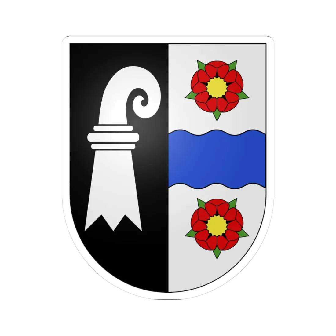 Roeschenz-coat of arms (Switzerland) (Coat of Arms) STICKER Vinyl Kiss-Cut Decal 3 Inch White - The Sticker Space