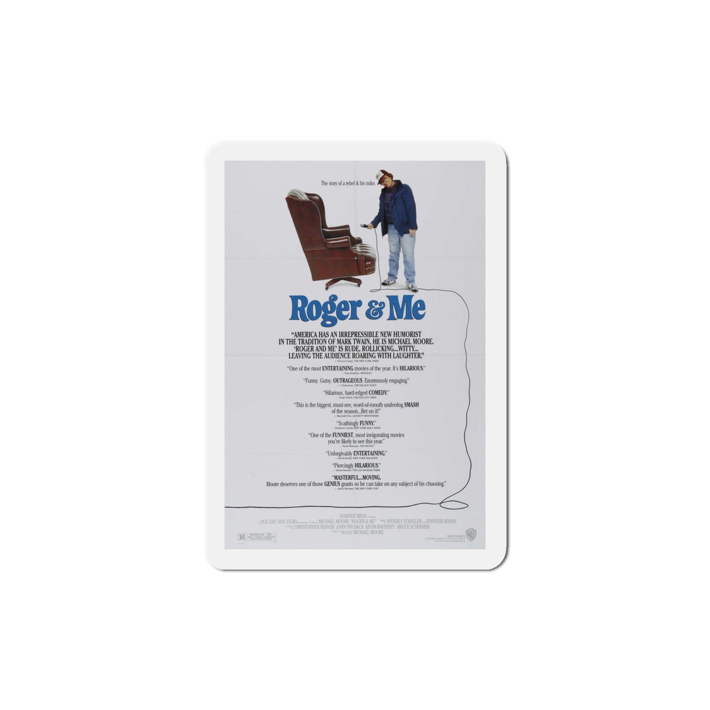 Roger & Me 1989 Movie Poster Die-Cut Magnet-4" x 4"-The Sticker Space