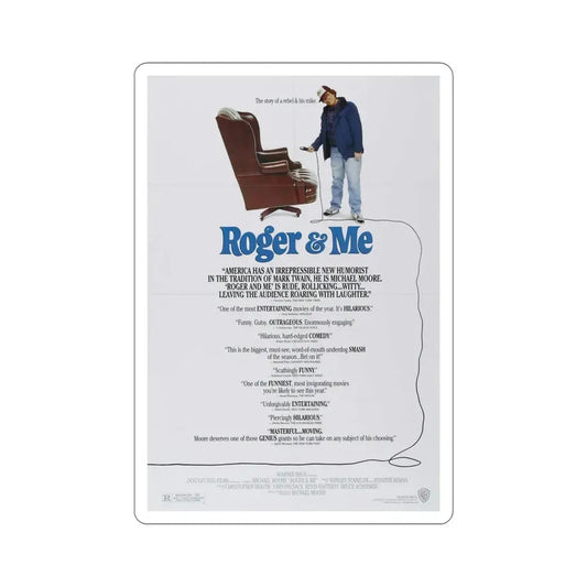 Roger & Me 1989 Movie Poster STICKER Vinyl Die-Cut Decal 6 Inch - The Sticker Space