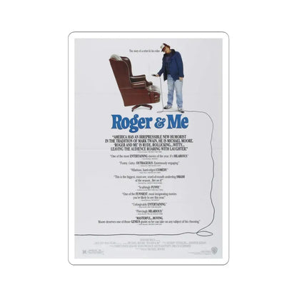Roger & Me 1989 Movie Poster - STICKER Vinyl Kiss-Cut Decal 3 Inch White - The Sticker Space