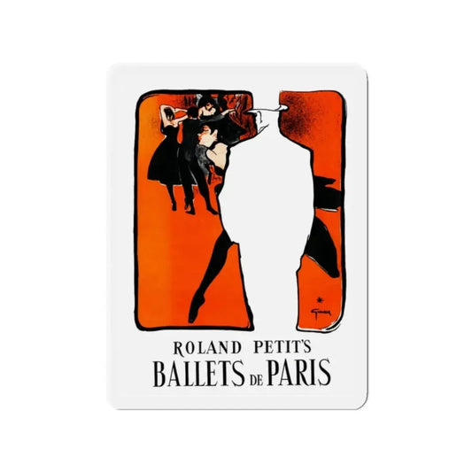 Roland Petit's Ballets de Paris (Magazine Illustration) Refrigerator Magnet 2 Inch Die-Cut - The Sticker Space