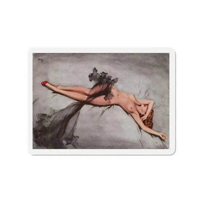 Rolande and the Black Sash, Nugget magazine, February 1956 (Magazine Illustration) Refrigerator Magnet 2 Inch Die-Cut - The Sticker Space