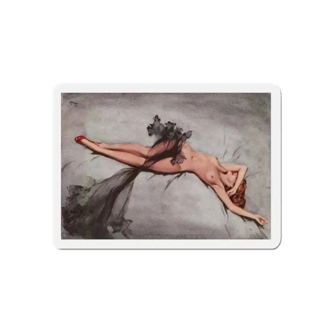 Rolande and the Black Sash, Nugget magazine, February 1956 (Magazine Illustration) Refrigerator Magnet 4 Inch Die-Cut - The Sticker Space