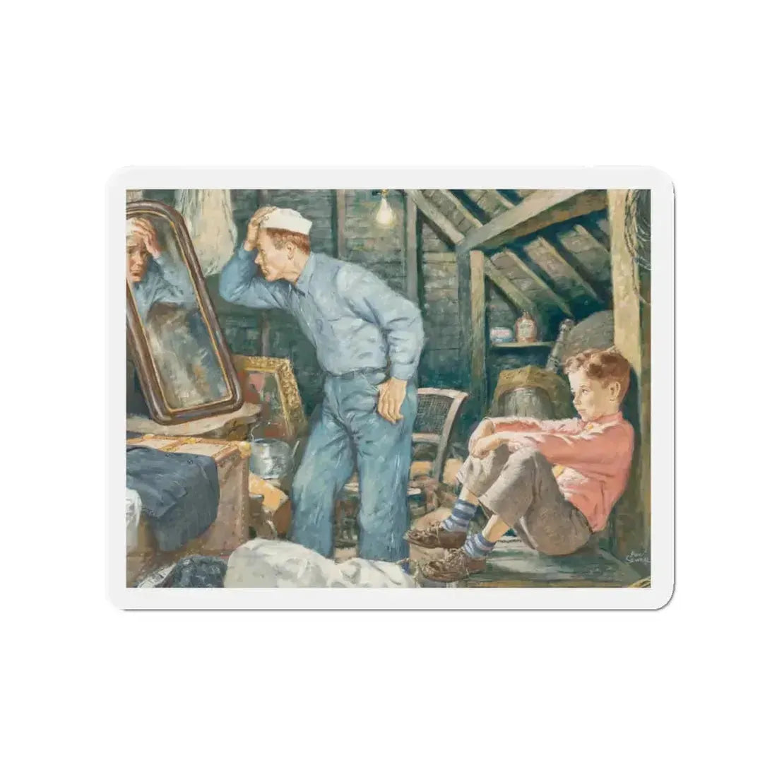 Role Model (Magazine Illustration) Refrigerator Magnet 3 Inch Die-Cut - The Sticker Space