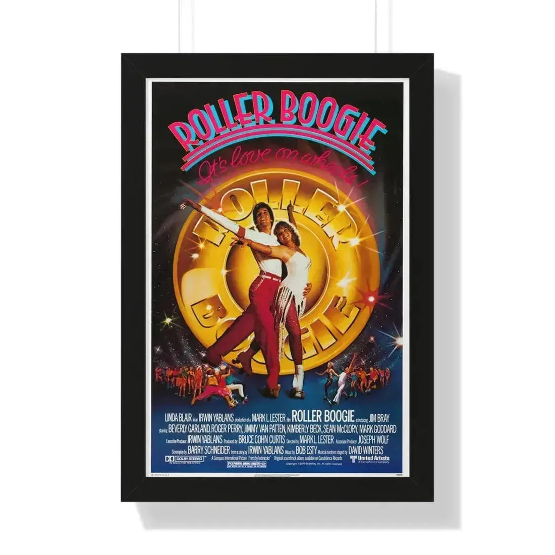 ROLLER BOOGIE 1979 - Framed Movie Poster 16″ x 24″ Black - The Sticker Space