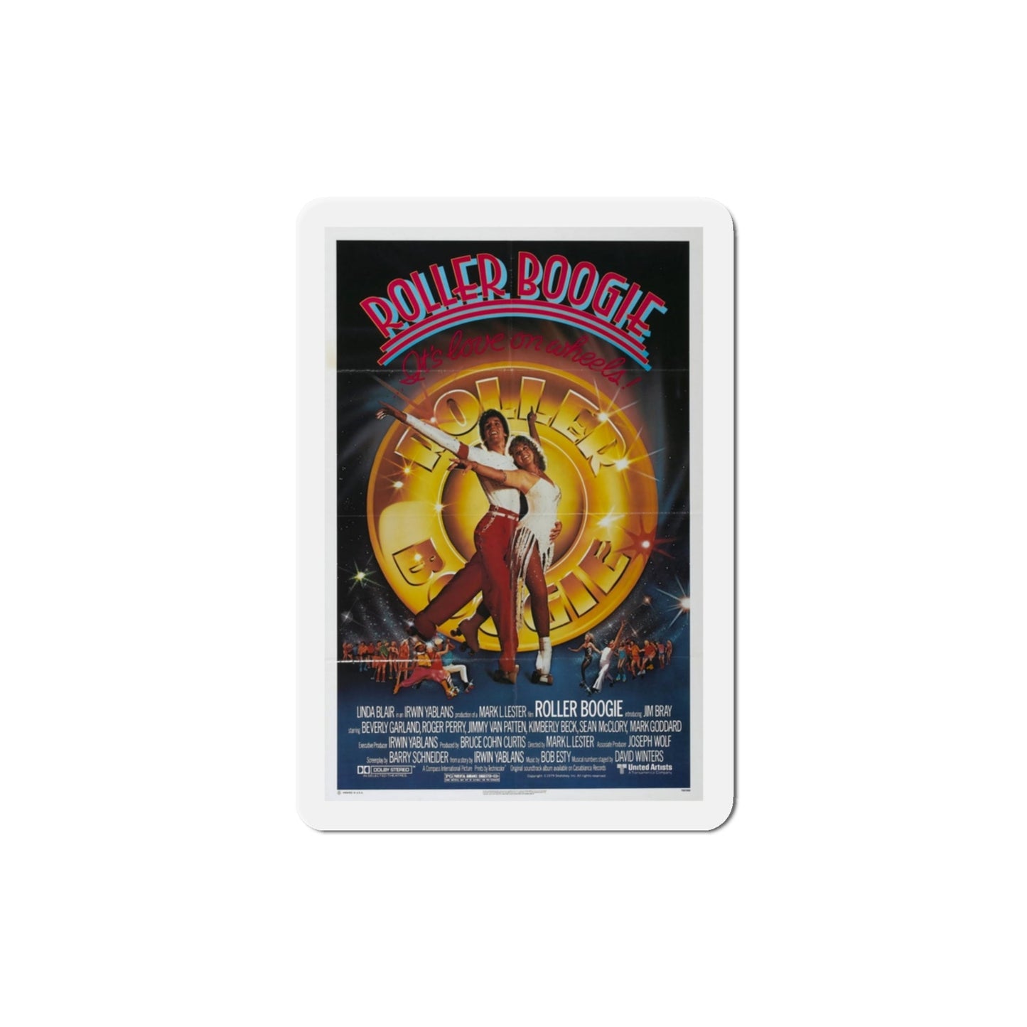 Roller Boogie 1979 Movie Poster Die-Cut Magnet-3 Inch-The Sticker Space