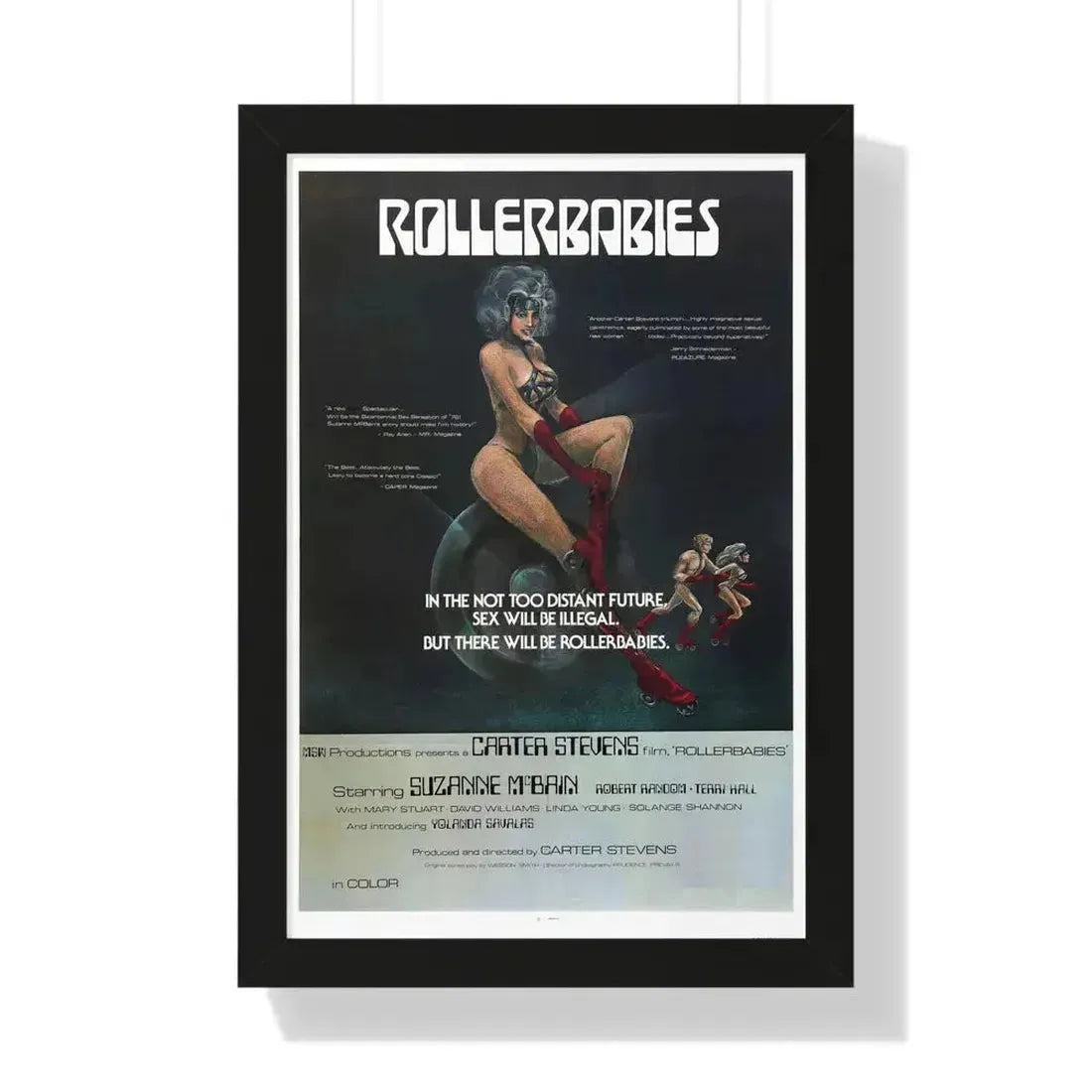ROLLERBABIES 1976 - Framed Movie Poster 16″ x 24″ Black - The Sticker Space