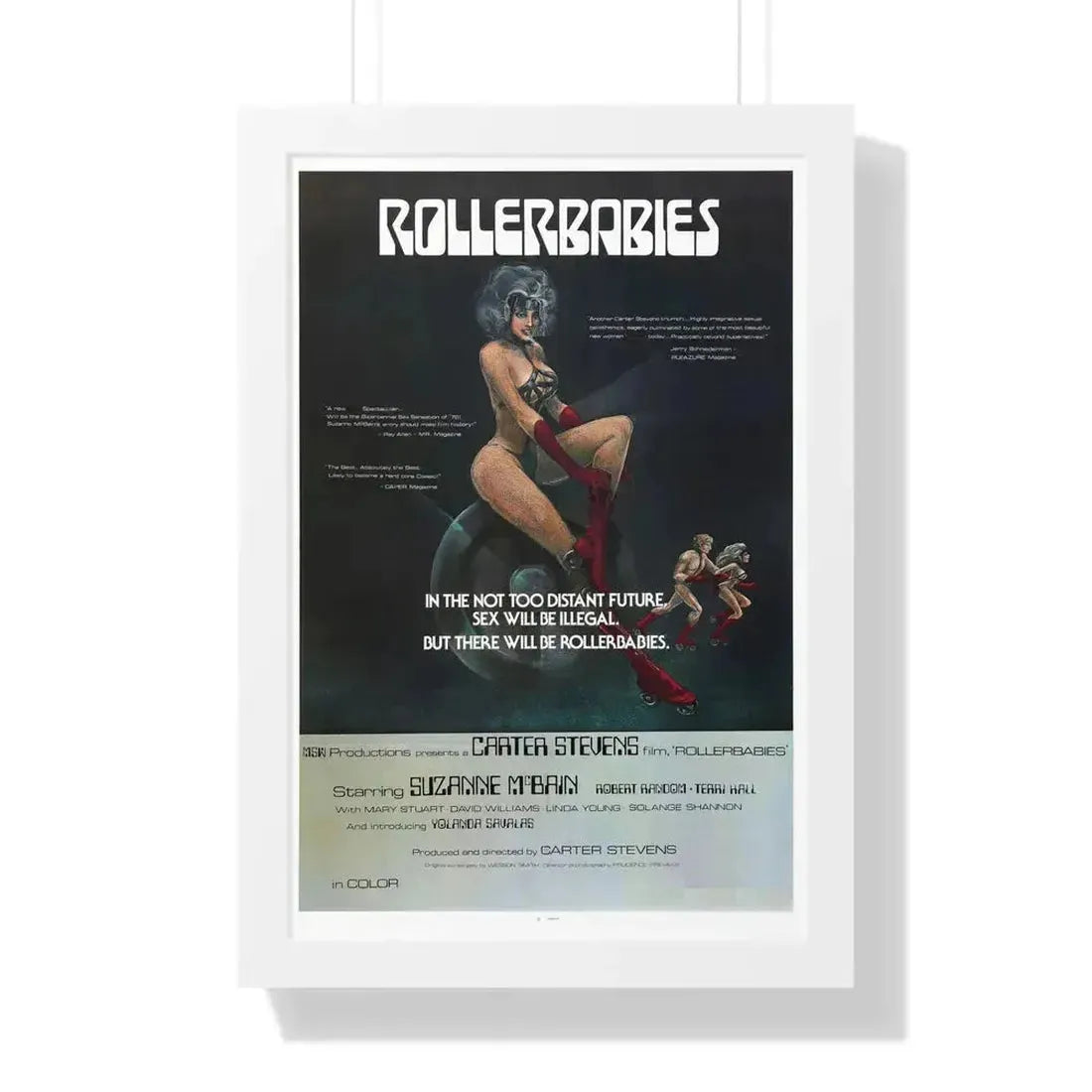 ROLLERBABIES 1976 - Framed Movie Poster 16″ x 24″ White - The Sticker Space
