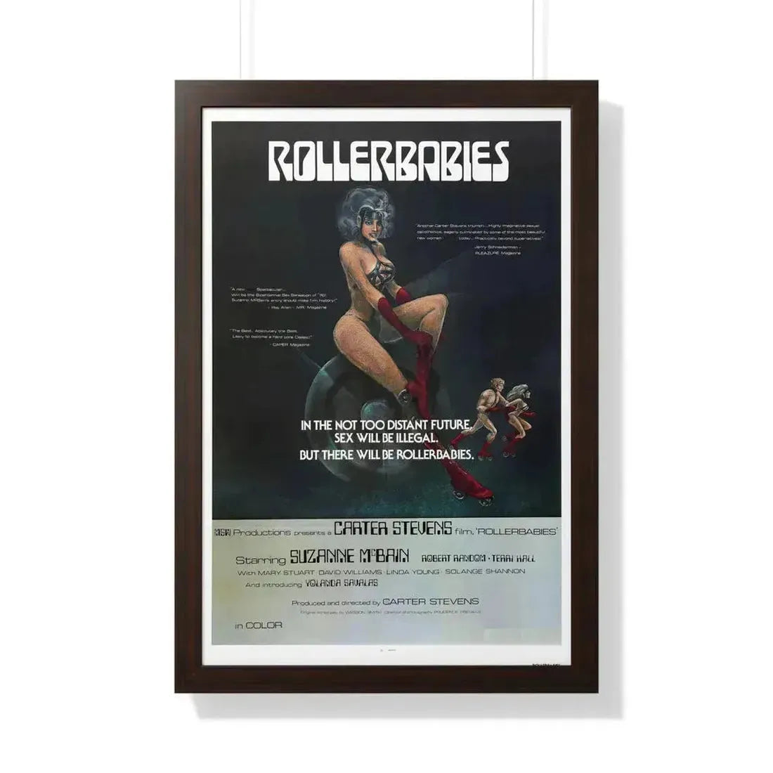 ROLLERBABIES 1976 - Framed Movie Poster 20" x 30" Walnut - The Sticker Space