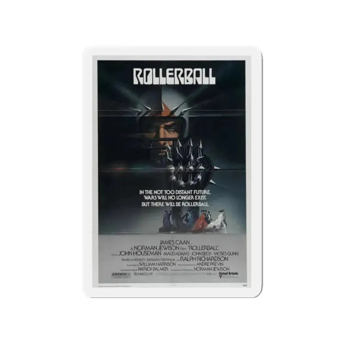 ROLLERBALL 1975 Movie Poster - Refrigerator Magnet 2 Inch Die-Cut - The Sticker Space