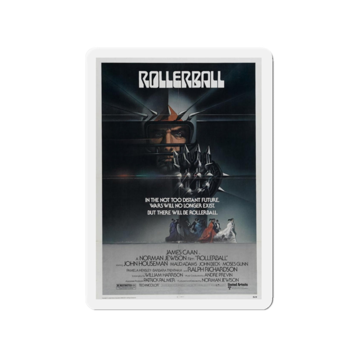 ROLLERBALL 1975 Movie Poster - Refrigerator Magnet-2" x 2"-The Sticker Space