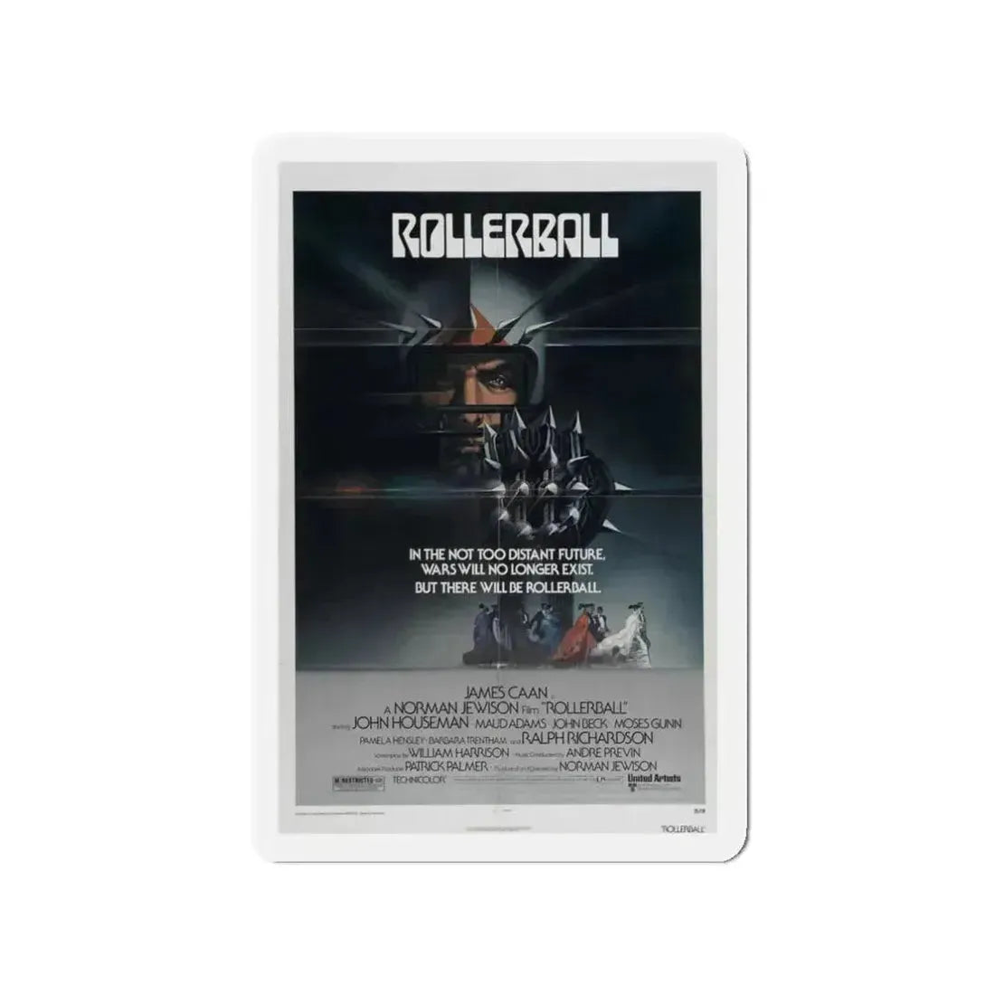 ROLLERBALL 1975 Movie Poster - Refrigerator Magnet 3 Inch Die-Cut - The Sticker Space