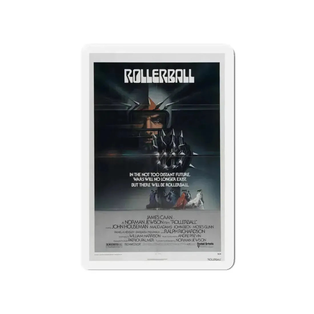 ROLLERBALL 1975 Movie Poster - Refrigerator Magnet 4 Inch Die-Cut - The Sticker Space