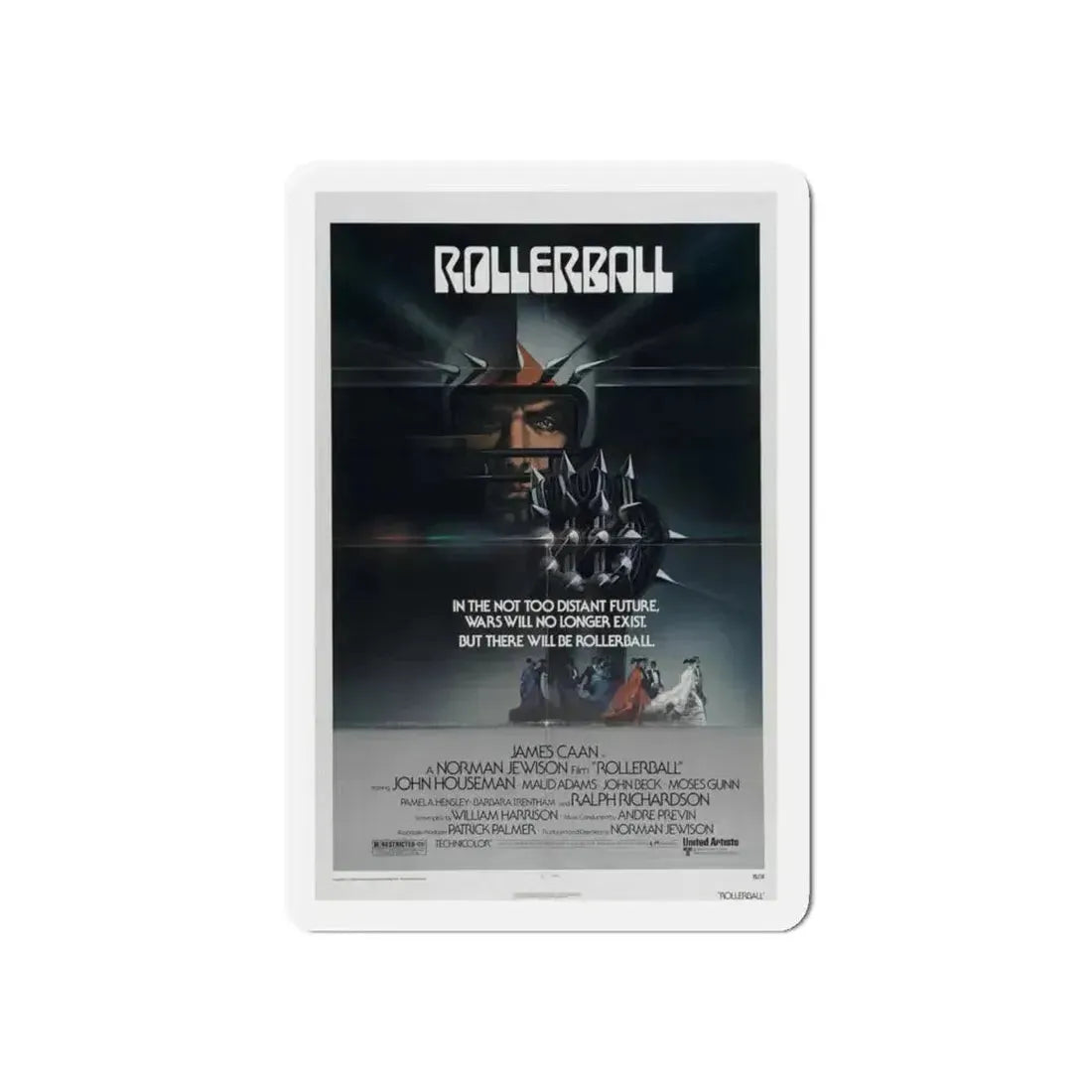 ROLLERBALL 1975 Movie Poster - Refrigerator Magnet 5 Inch Die-Cut - The Sticker Space