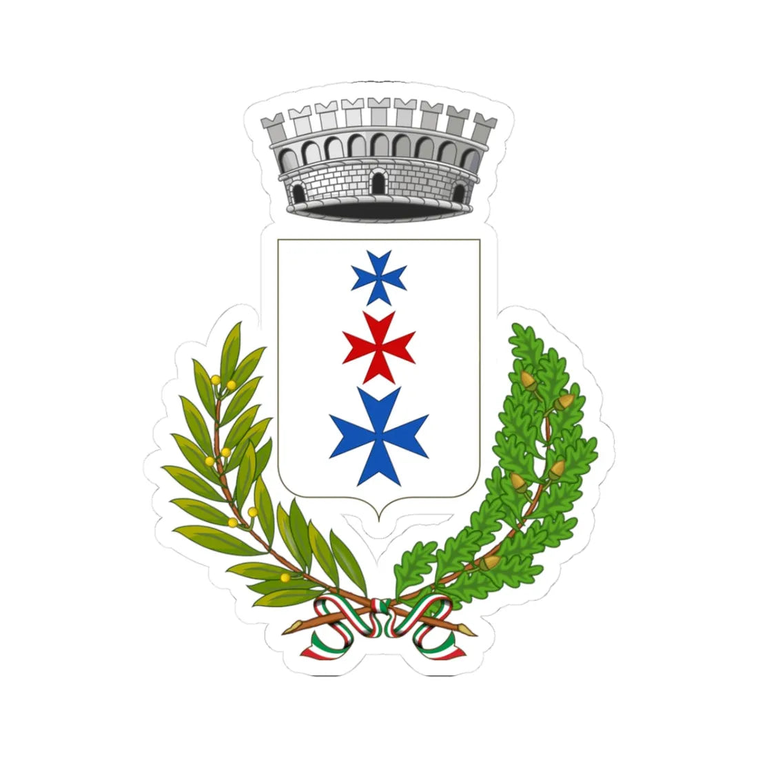 Rolo-Stemma (Italy) (Coat of Arms) STICKER Vinyl Kiss-Cut Decal 3 Inch White - The Sticker Space