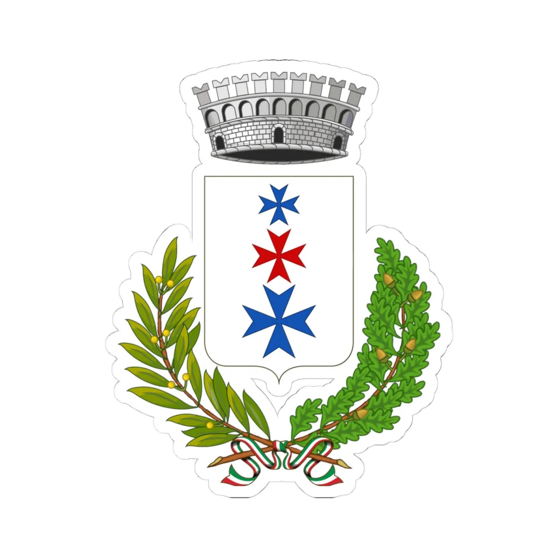 Rolo-Stemma (Italy) (Coat of Arms) STICKER Vinyl Kiss-Cut Decal 4 Inch White - The Sticker Space