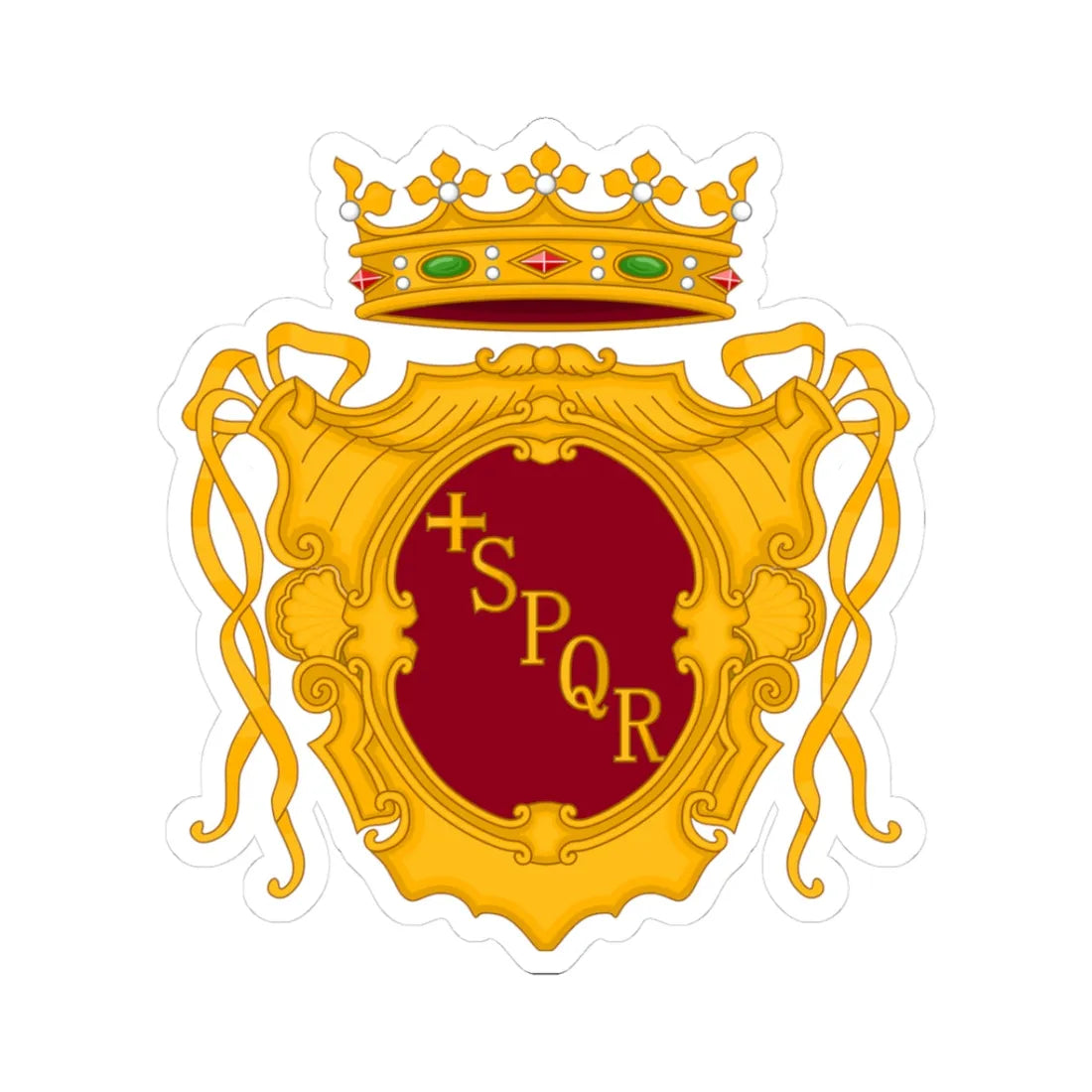 Roma-Stemma (Italy) (Coat of Arms) STICKER Vinyl Kiss-Cut Decal 3 Inch White - The Sticker Space