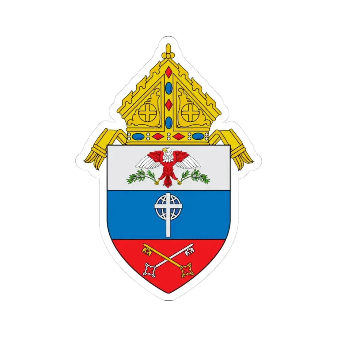 Roman Catholic Archdiocese for the Military Services, USA - STICKER Vinyl Kiss-Cut Decal 3 Inch White - The Sticker Space
